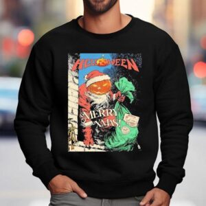 Helloween Merry Xmas Pumpkin Powered Santa Shirt 3 Helloween Merry Xmas Pumpkin Powered Santa Sweatshirt