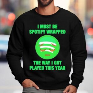 I Must Be Wrapped The Way I Got Played This Year Spotify Emoticon Face Sweatshirt