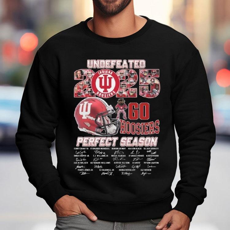 Indiana Hoosiers Undefeated 2025 Perfect Season Go Hoosiers Signatures Shirt Indiana Hoosiers Undefeated 2025 Perfect Season Go Hoosiers Signatures Shirt