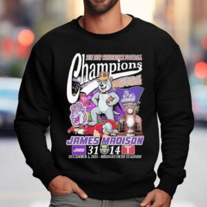 James Madison Dukes Stomp Troy Trojans Sun Belt Conference Football Champions Mascot Trophy Sweatshirt