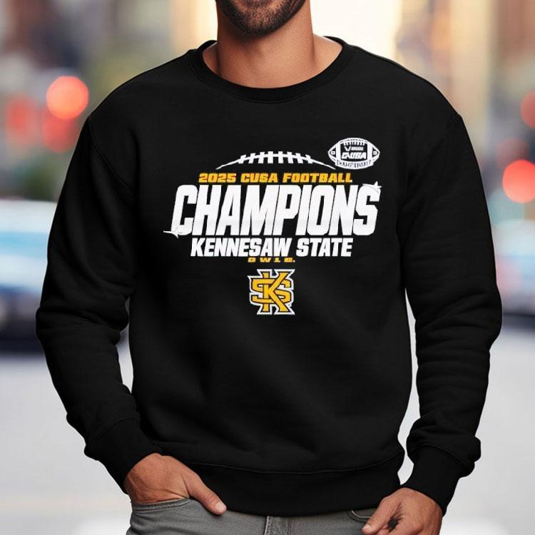Kennesaw State Owls C-usa Champs 2025 Football Locker Room Shirt Kennesaw State Owls C-usa Champs 2025 Football Locker Room Shirt