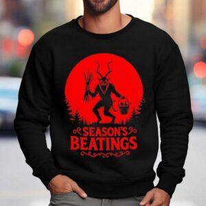 Krampus Santa Season S Beatings Gothic Christmas Horror Sweatshirt