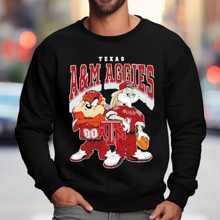 Looney Tunes Bugs Bunny And Taz Texas Am Aggies Football 2024 Shirt Looney Tunes Bugs Bunny And Taz Texas Am Aggies Football 2024 Shirt