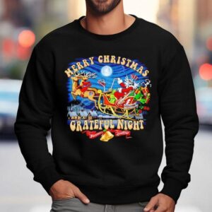 Merry Christmas Sleigh And A Grateful Dead Steal Night Seasons Greetings Sweatshirt