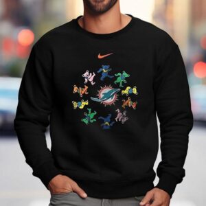 Miami Dolphins X Grateful Dead For Life Logo Mascot Shirt 3 Miami Dolphins X Grateful Dead For Life Logo Masco Sweatshirt