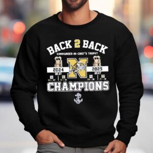 Navy Midshipmen Back Back Commander In Chief S Trophy Champions Sweatshirt