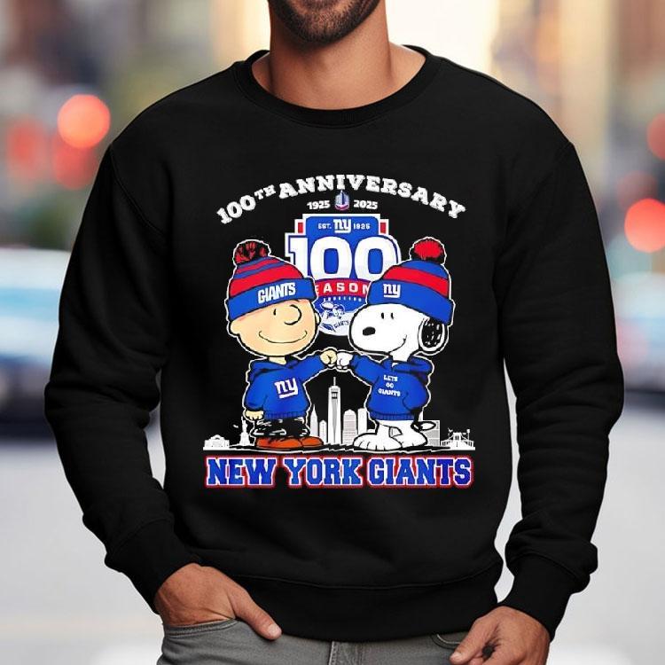 New York Giants 100th Anniversary 1925 2025 Peanuts Characters Shirt New York Giants 100th Anniversary 1925 2025 Peanuts Characters Shirt