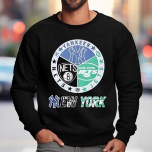 New York Jets New York Nets New York Yankees Mashup Logo Sweatshirt