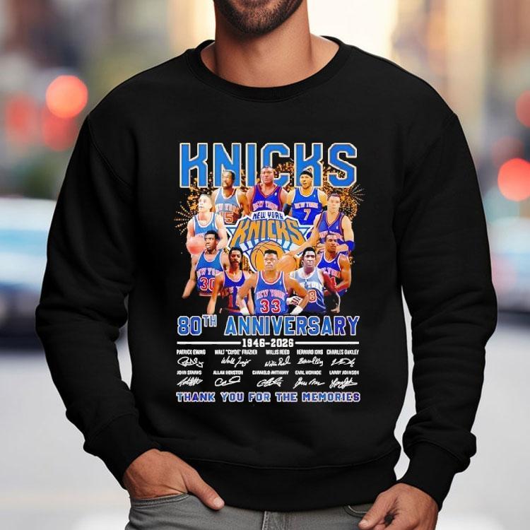 New York Knicks 80th Anniversary 1946 2026 Player Signatures Thank You Shirt New York Knicks 80th Anniversary 1946 2026 Player Signatures Thank You Shirt