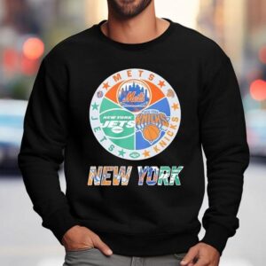 New York Mets New York Jets New York Knicks Mashup Logo Shirt 3 New York Mets New York Jets New York Knicks Mashup Logo Sweatshirt