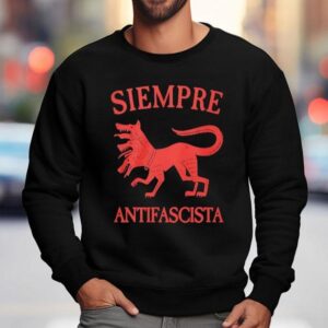 Red Three Headed Cerberus Siempre Antifascista Sweatshirt