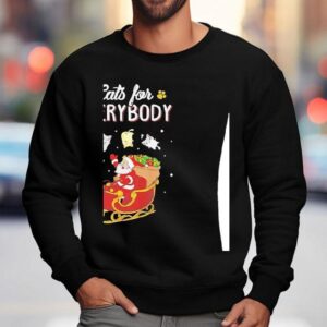 Robert Halford Wearing Santa Riding Sleigh Cats For Everybody Christmas Sweatshirt
