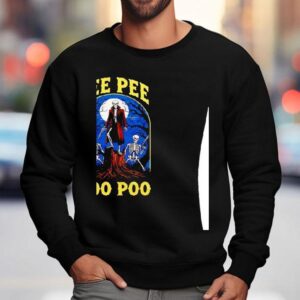 Skeleton Holding Pistol Pee Pee Poo Poo Funny Sweatshirt