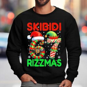 Skibidi Rizzmas Funny Six Seven Meme Christmas Sweatshirt