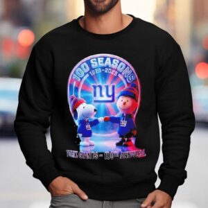 Snoopy And Charlie Brown New York Giants Th Anniversary Seasons Sweatshirt