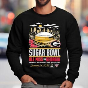 Something Inked Georgia Bulldogs Black Sugar Bowl Head To Head Sweatshirt