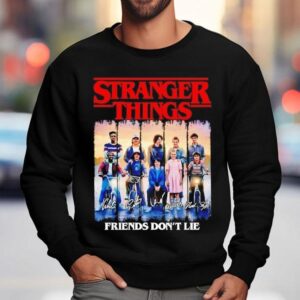 Stranger Things Friends Dont Lie Caleb Mclaughlin Gaten Matarazzo Finn Wolfhard Signature Sweatshirt