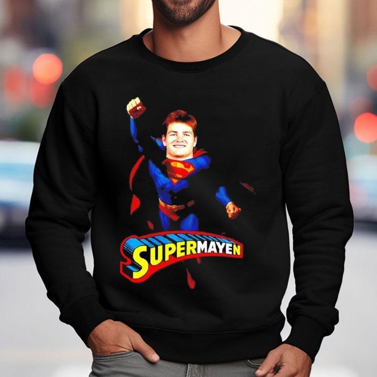 Supermayen Superman Patriots Drake Maye Parody Fan Shirt Supermayen Superman Patriots Drake Maye Parody Fan Shirt