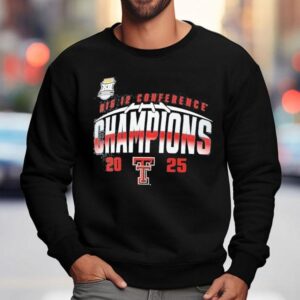 Texas Tech Red Raiders 2025 Big 12 Football Champions Endzone Speed Shirt 3 Texas Tech Red Raiders Big Football Champions Endzone Speed Sweatshirt