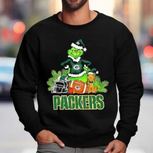 The Grinch And Max Green Bay Packers Christmas Helmet Items Sweatshirt