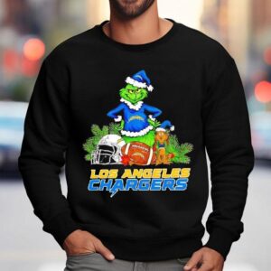 The Grinch And Max Los Angeles Chargers Christmas Helmet Items Sweatshirt