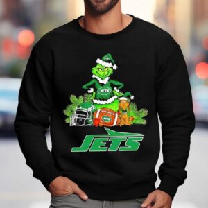 The Grinch And Max New York Jets Christmas Helmet Items Sweatshirt