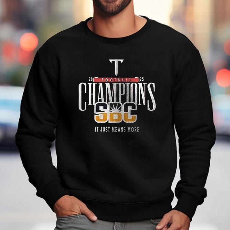 Troy Trojans Sun Belt Champions It Just Mean More Logo Shirt Troy Trojans Sun Belt Champions It Just Mean More Logo Shirt