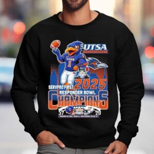 Utsa Roadrunners Vs Fiu Panthers Servpro First Responder Bowl Champions 2025 Mascot Shirt 3 Utsa Roadrunners Vs Fiu Panthers Servpro First Responder Bowl Champions Masco Sweatshirt