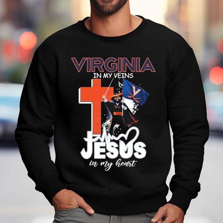 Virginia Cavaliers In My Veins Jesus In My Heart Mascot Shirt Virginia Cavaliers In My Veins Jesus In My Heart Mascot Shirt