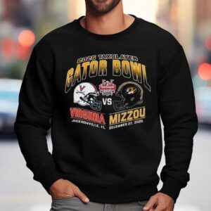 Virginia Cavaliers Vs Mizzou Tigers 2025 Taxslayer Gator Bowl Head To Head Shirt 3 Virginia Cavaliers Vs Mizzou Tigers Taxslayer Gator Bowl Head To Head Sweatshirt