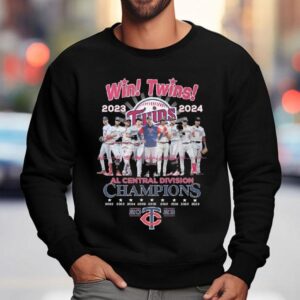 Win Twins 2023 – 2024 Al Central Division Champions 2002 – 2023 Minnesota Twins Signature Shirt 3 Win Twins Al Central Division Champions Minnesota Twins Signature Sweatshirt