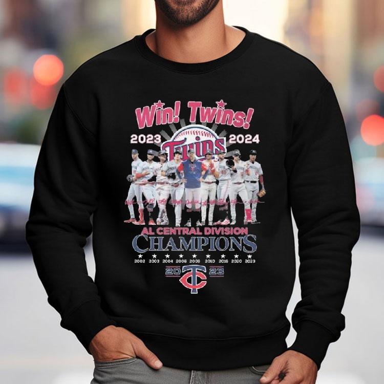 Win Twins 2023 – 2024 Al Central Division Champions 2002 – 2023 Minnesota Twins Signature Shirt Win Twins 2023 – 2024 Al Central Division Champions 2002 – 2023 Minnesota Twins Signature Shirt