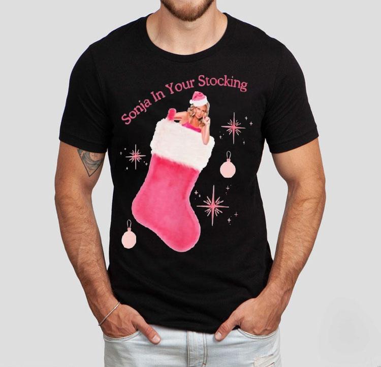 Sonja Morgan In Your Stocking Holiday Christmas Sox Shirt 4 Sonja Morgan In Your Stocking Holiday Christmas Sox Tshirt