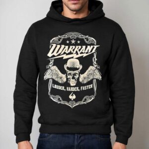 Warrant Louder Harder Faster Skull Wings Hoodie
